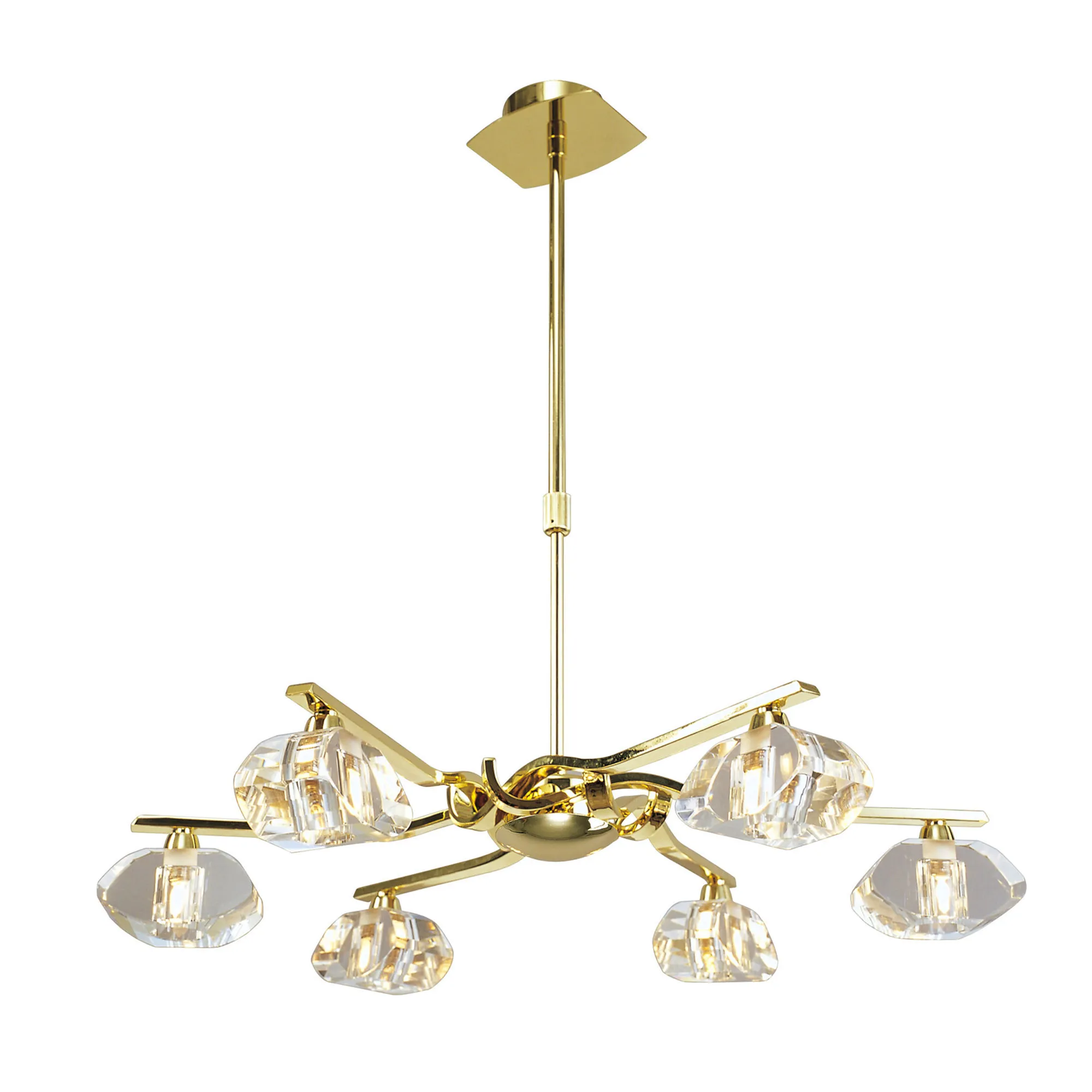 Alfa Polished Brass Ceiling Lights Mantra Multi Arm Fittings